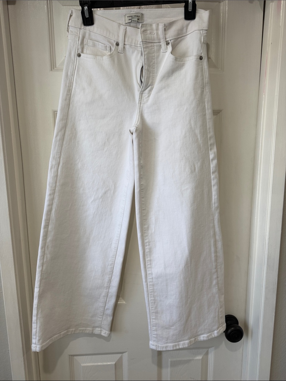 Banana Republic White Wide-Leg High-Rise Jeans